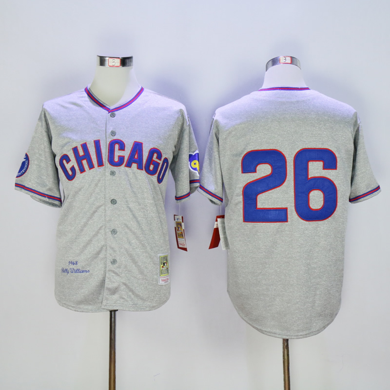 Men Chicago Cubs #26 Williams Grey Throwback 1968 MLB Jerseys->chicago cubs->MLB Jersey